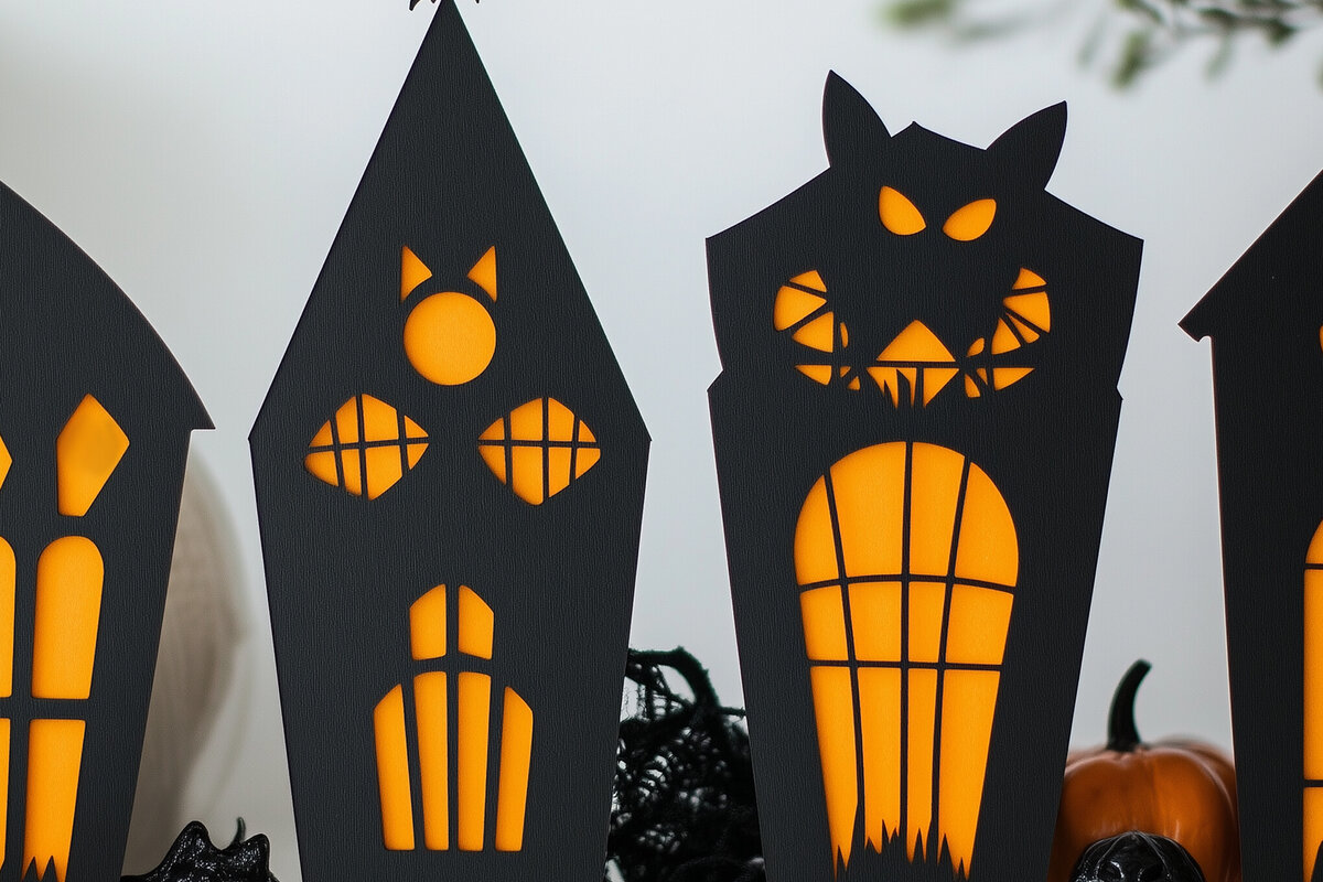 Σετ των 2 Intra απο ξύλο plywood 3mm-4mm πάχος -  αποκοπής  Coffin Cutouts Halloween Δίασταση 20x20 cm INTRAFABR-102879949