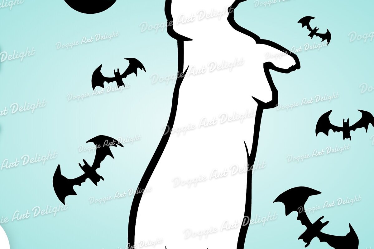 Σετ των 2 Intra απο ξύλο plywood 3mm-4mm πάχος - Halloween Dachshund Ghost Dog  Png Δίασταση 15x15 cm INTRAFABR-78131438
