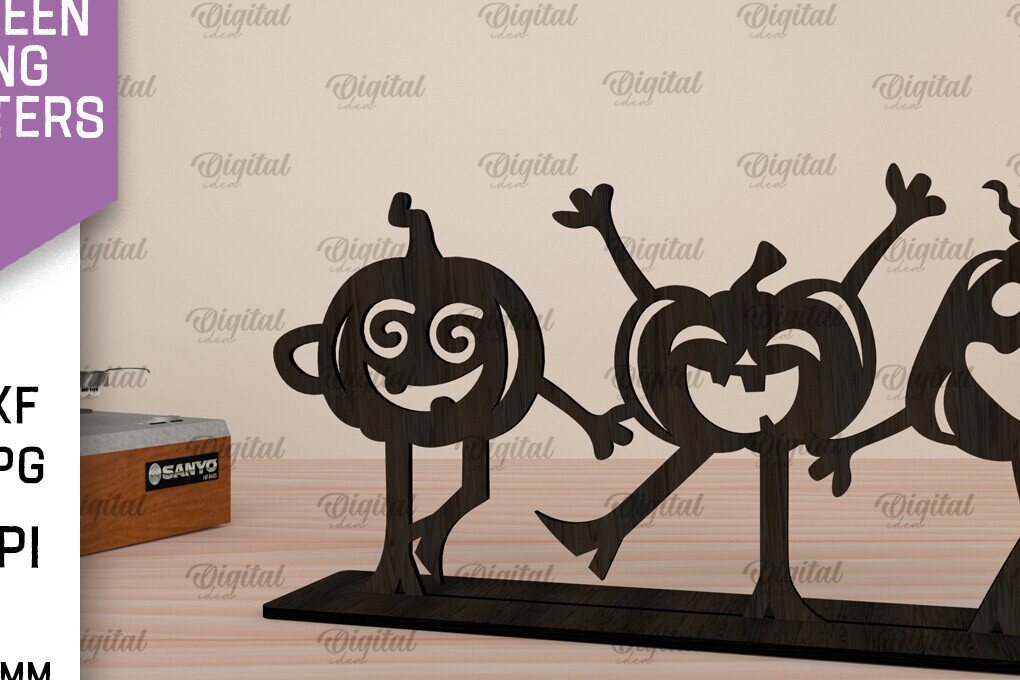 Σετ των 2 Intra απο ξύλο plywood 3mm-4mm πάχος - Χορευτικοί χαρακτήρες αποκριών με λέιζερ Δίασταση 15x15 cm INTRAFABR-105223449