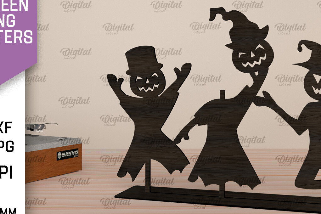 Σετ των 2 Intra απο ξύλο plywood 3mm-4mm πάχος - Χορευτικοί χαρακτήρες αποκριών με λέιζερ Δίασταση 15x15 cm INTRAFABR-105223620