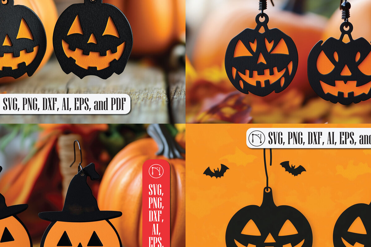 Σετ των 3 Intra απο ξύλο plywood 3mm-4mm πάχος - Πακέτο  για Halloween Dangle Earring Δίασταση 3x3 cm INTRAFABR-103346954