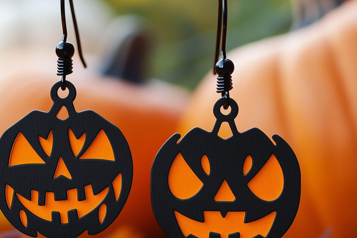 Σετ των 3 Intra απο ξύλο plywood 3mm-4mm πάχος -  αποκοπής  για Halloween Dangle Earring Δίασταση 3x3 cm INTRAFABR-103346642