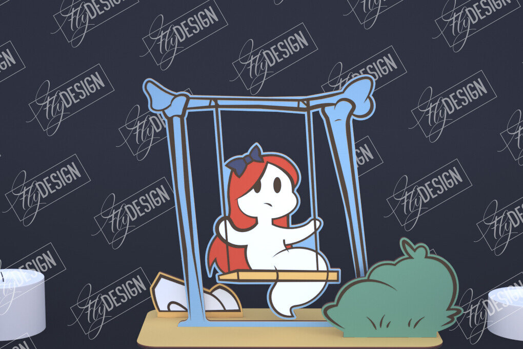 Σετ των 2 Intra απο ξύλο plywood 3mm-4mm πάχος - Διακόσμηση αποκριών | 3D σκηνή αποκριών Δίασταση 15x15 cm INTRAFABR-104059360