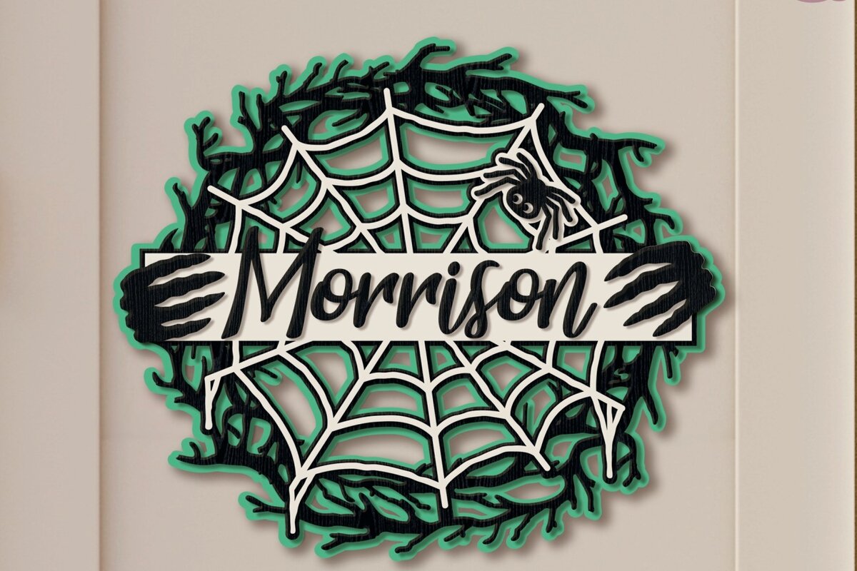 Σετ των 3 Intra απο ξύλο plywood 3mm-4mm πάχος - Halloween Decor, Halloween Spiderweb Δίασταση 15x15 cm INTRAFABR-16798877