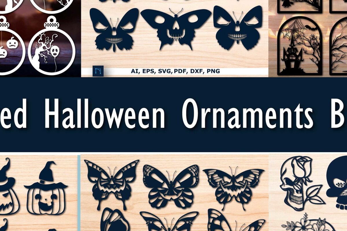 Σετ των 3 Intra απο ξύλο plywood 3mm-4mm πάχος - Διακόσμηση HALLOWEEN Δέσμη  Cut Laser Δίασταση 15x15 cm INTRAFABR-76734959