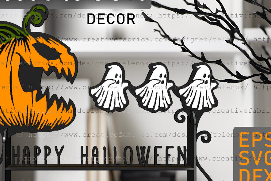 Σετ των 2 Intra απο ξύλο plywood 3mm-4mm πάχος - Halloween Decor  | Halloween Pacman Δίασταση 15x15 cm INTRAFABR-106072938