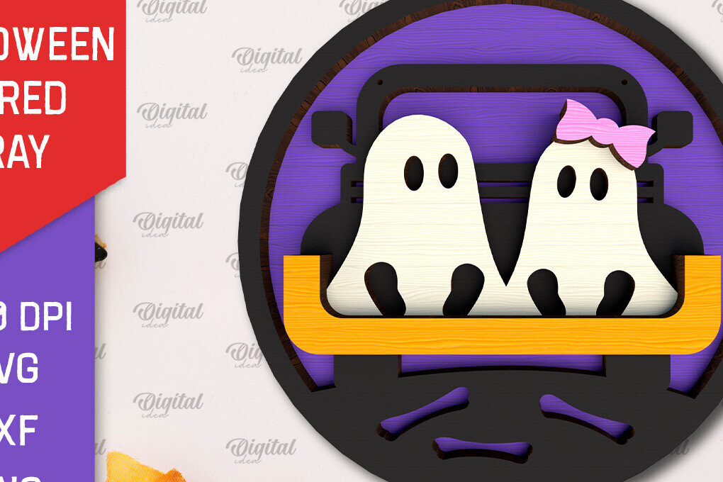 Σετ των 2 Intra απο ξύλο plywood 3mm-4mm πάχος - Σχέδιο κοπής λέιζερ διακόσμησης αποκριών Δίασταση 15x15 cm INTRAFABR-103784935