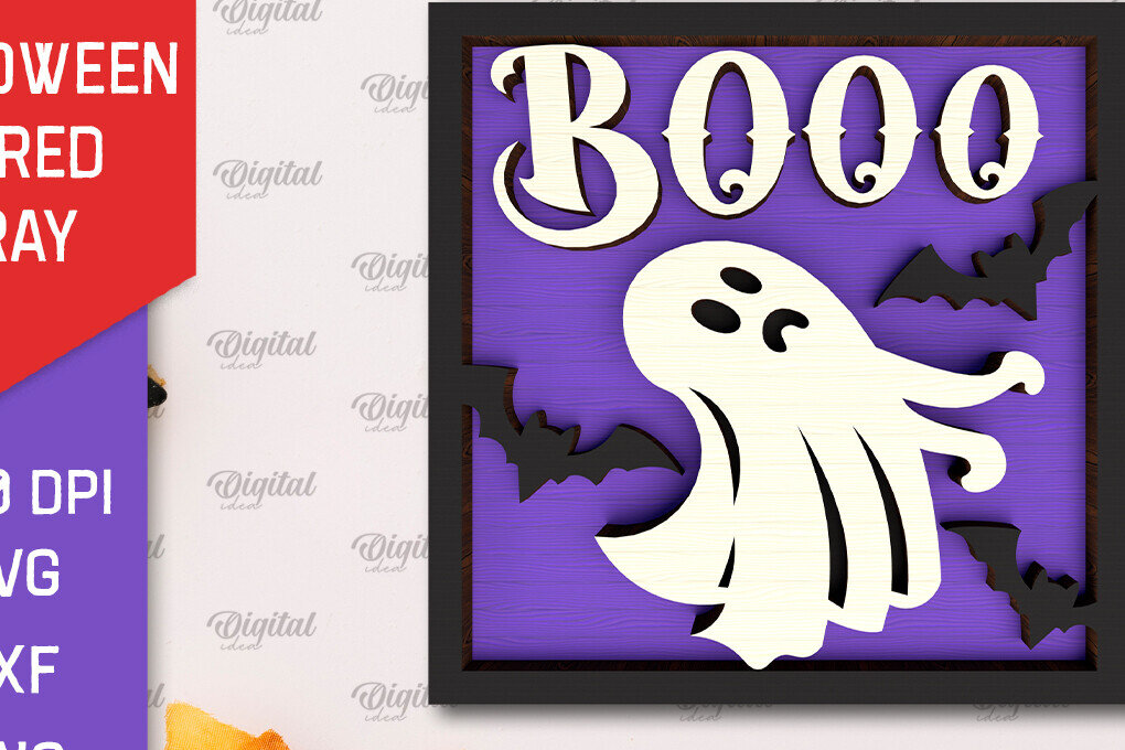 Σετ των 2 Intra απο ξύλο plywood 3mm-4mm πάχος - Σχέδιο κοπής λέιζερ διακόσμησης αποκριών Δίασταση 15x15 cm INTRAFABR-103784986