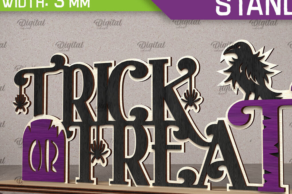 Σετ των 2 Intra απο ξύλο plywood 3mm-4mm πάχος - Σχέδιο κοπής λέιζερ διακόσμησης αποκριών Δίασταση 15x15 cm INTRAFABR-107362995