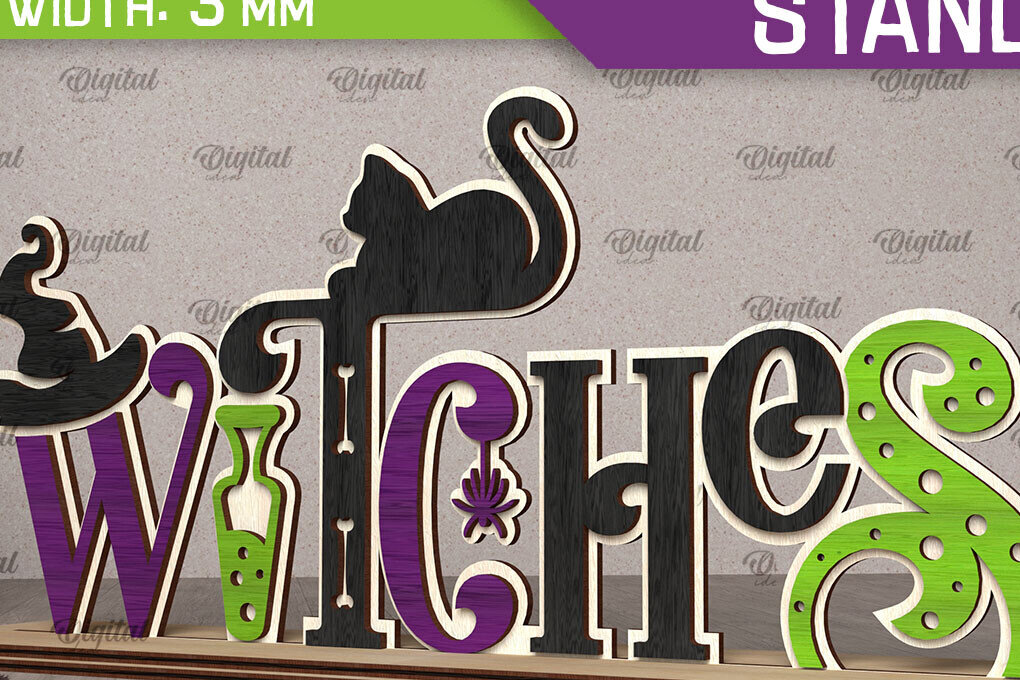 Σετ των 2 Intra απο ξύλο plywood 3mm-4mm πάχος - Σχέδιο κοπής λέιζερ διακόσμησης αποκριών Δίασταση 15x15 cm INTRAFABR-107363177