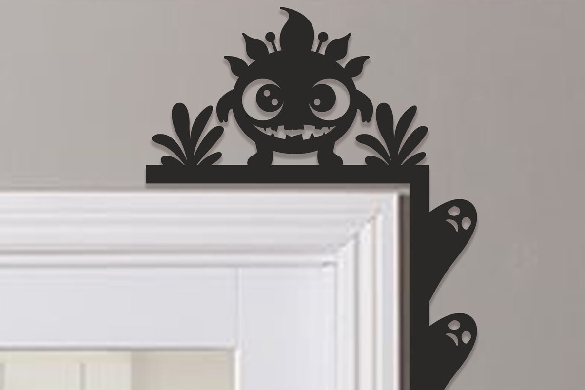 Σετ των 2 Intra απο ξύλο plywood 3mm-4mm πάχος - Halloween Door Corner Laser Cut  Δίασταση 15x15 cm INTRAFABR-100615633