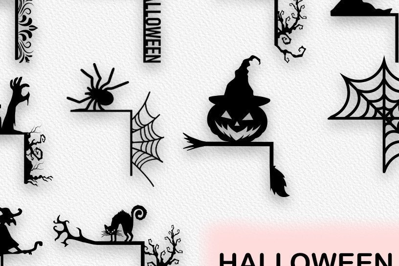 Σετ των 2 Intra απο ξύλο plywood 3mm-4mm πάχος - Halloween Door Corner  Δίασταση 15x15 cm INTRAFABR-33156977