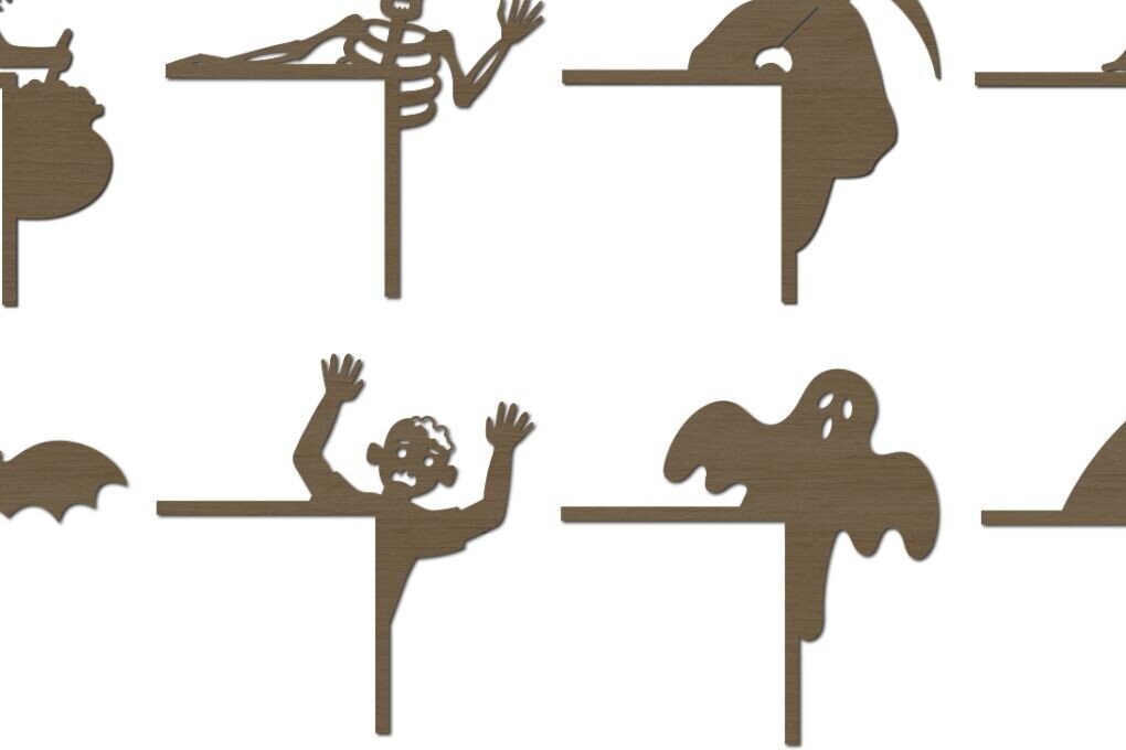 Σετ των 2 Intra απο ξύλο plywood 3mm-4mm πάχος - Halloween Door Corners  Δίασταση 15x15 cm INTRAFABR-103797515