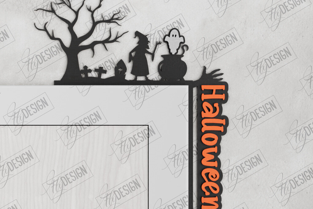 Σετ των 2 Intra απο ξύλο plywood 3mm-4mm πάχος - Halloween Door Corners | Διακόσμηση βεράντας Δίασταση 15x15 cm INTRAFABR-104676689