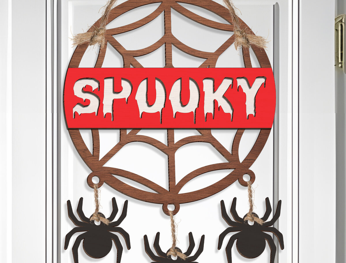 Σετ των 3 Intra απο ξύλο plywood 3mm-4mm πάχος - Halloween Door Hanger  Δίασταση 15x15 cm INTRAFABR-102980606