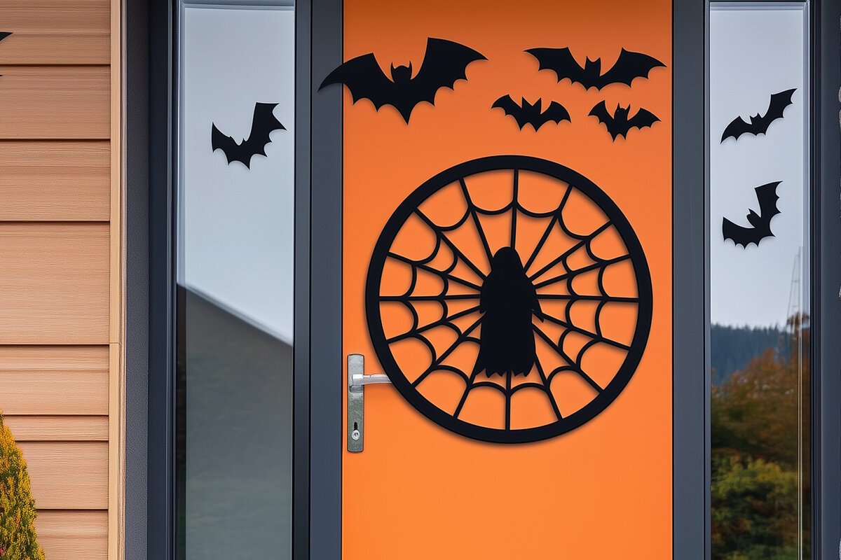 Σετ των 2 Intra απο ξύλο plywood 3mm-4mm πάχος - Κρεμάστρα πόρτας Halloween  Cut File Δίασταση 15x15 cm INTRAFABR-106576979