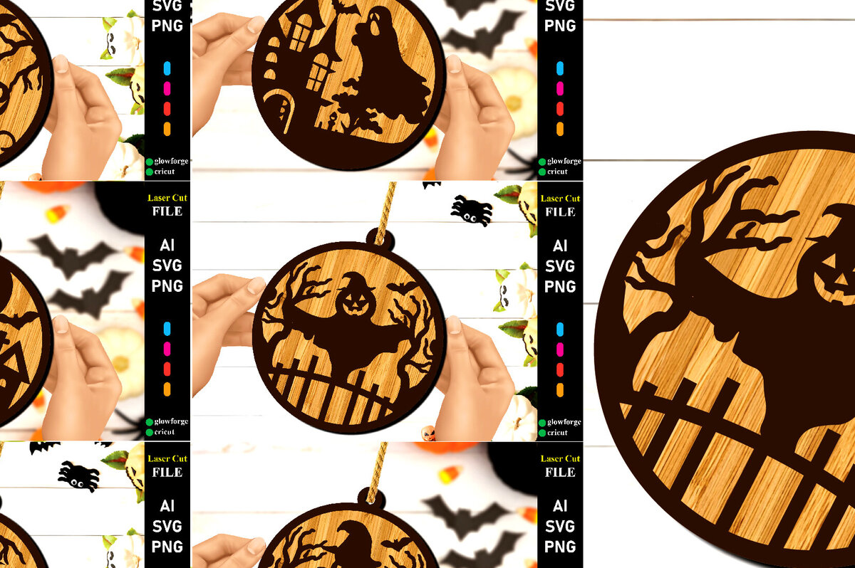 Σετ των 2 Intra απο ξύλο plywood 3mm-4mm πάχος - Πακέτο πινακίδων κρεμαστά πόρτας αποκριών Δίασταση 15x15 cm INTRAFABR-102913410