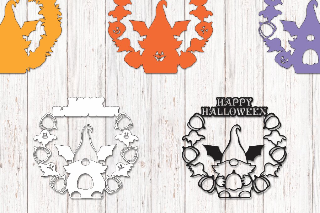 Σετ των 2 Intra απο ξύλο plywood 3mm-4mm πάχος - Πινακίδα πόρτας αποκριών με τρισδιάστατο σχέδιο Gnome Δίασταση 15x15 cm INTRAFABR-38377316