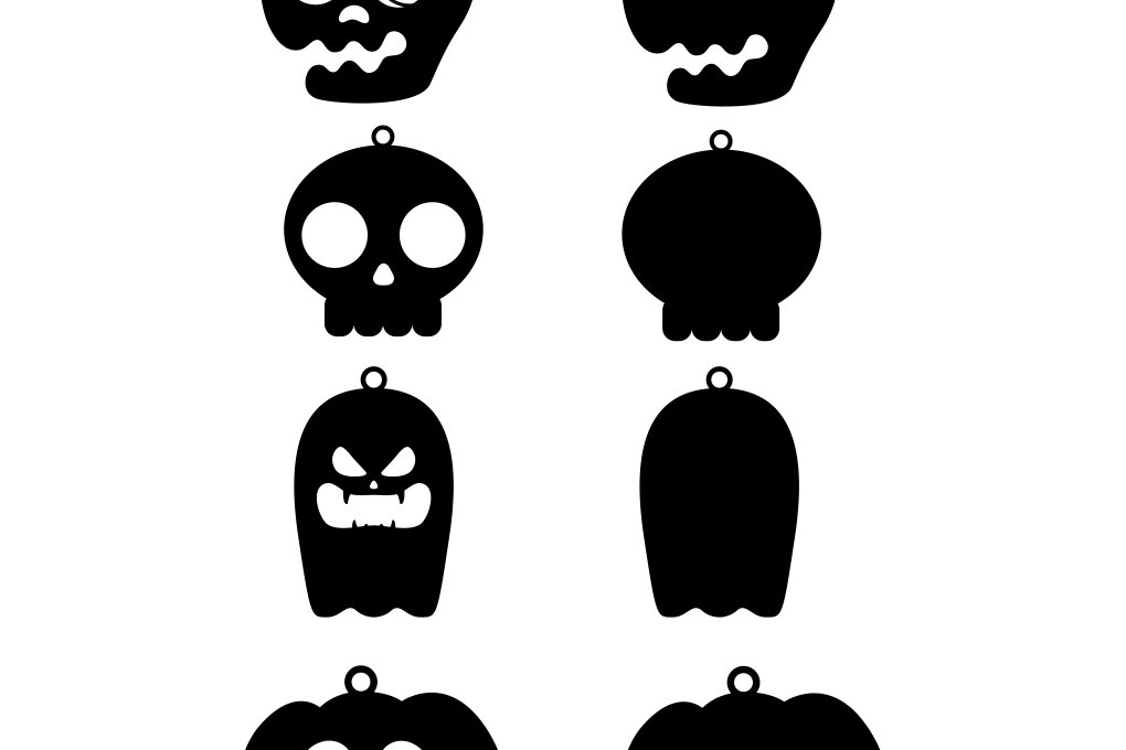 Σετ των 3 Intra απο ξύλο plywood 3mm-4mm πάχος - Αποκριάτικο σκουλαρίκι  Ghost Skull Δίασταση 3x3 cm INTRAFABR-69469869