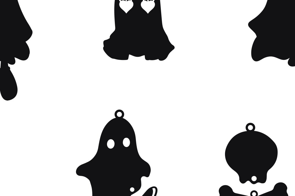 Σετ των 3 Intra απο ξύλο plywood 3mm-4mm πάχος - Halloween Earring  ,Spooky Earrings Δίασταση 3x3 cm INTRAFABR-79900005