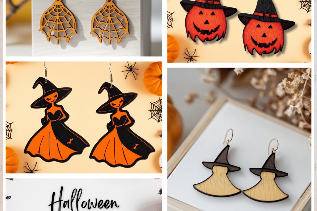 Σετ των 3 Intra απο ξύλο plywood 3mm-4mm πάχος - Πρότυπα σκουλαρικιών αποκριών 014 Δίασταση 3x3 cm INTRAFABR-117600937