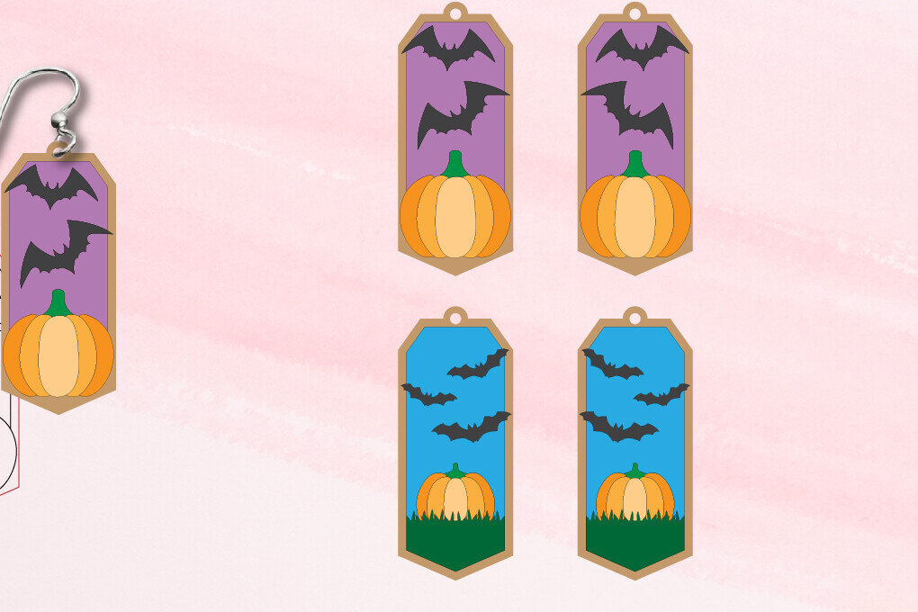 Σετ των 3 Intra απο ξύλο plywood 3mm-4mm πάχος - Σκουλαρίκια απόκριες | Κόψτε και Βαθμολογήστε Δίασταση 3x3 cm INTRAFABR-102306109