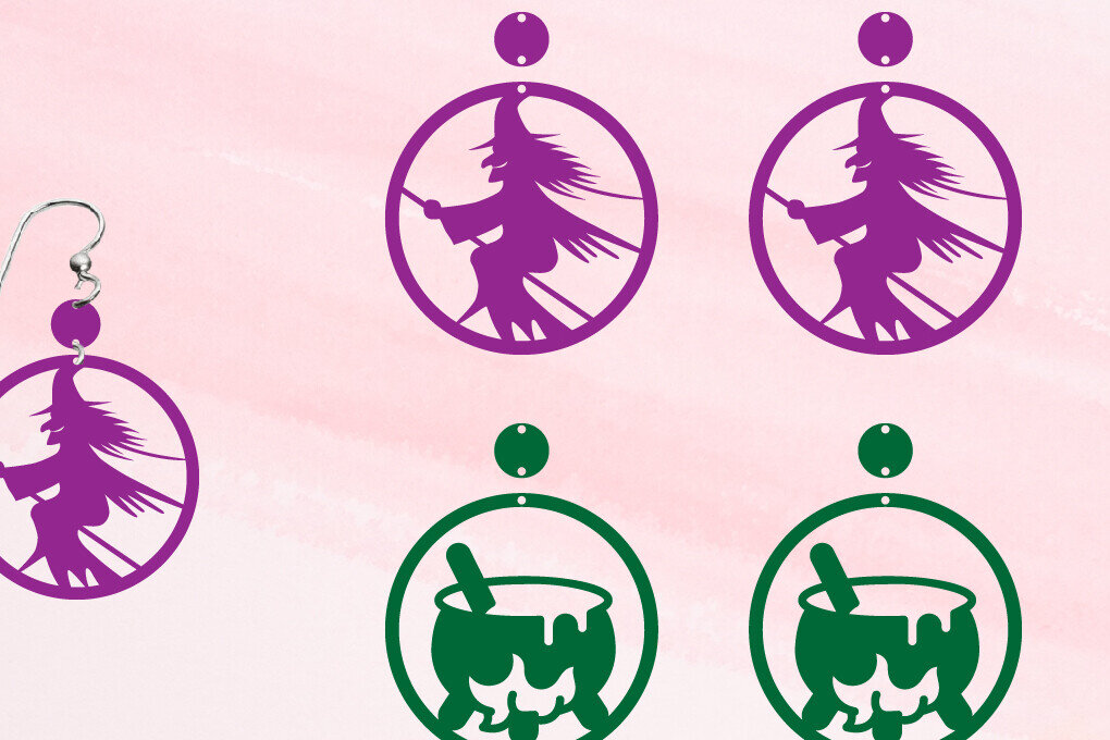 Σετ των 3 Intra απο ξύλο plywood 3mm-4mm πάχος - Σκουλαρίκια απόκριες | Αποκριάτικα κοσμήματα Δίασταση 3x3 cm INTRAFABR-101578428