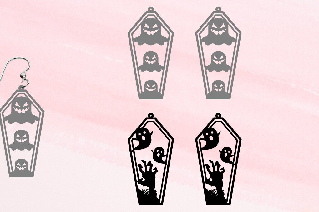 Σετ των 3 Intra απο ξύλο plywood 3mm-4mm πάχος - Σκουλαρίκια απόκριες | Μπρελόκ αποκριών Δίασταση 3x3 cm INTRAFABR-103700615