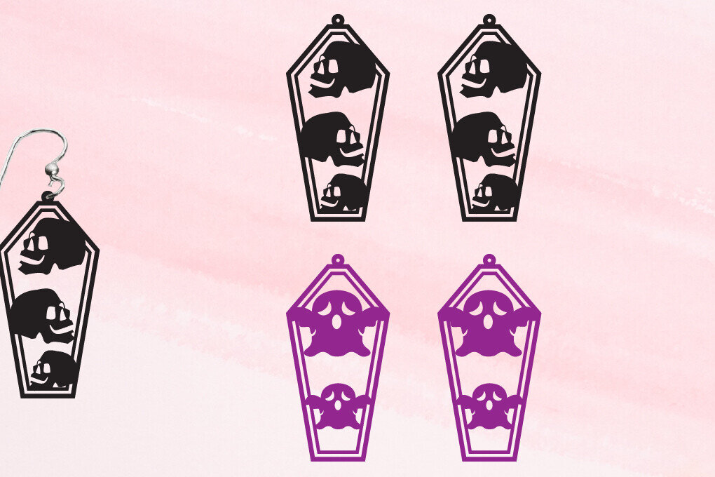 Σετ των 3 Intra απο ξύλο plywood 3mm-4mm πάχος - Σκουλαρίκια απόκριες | Μπρελόκ αποκριών Δίασταση 3x3 cm INTRAFABR-103056826