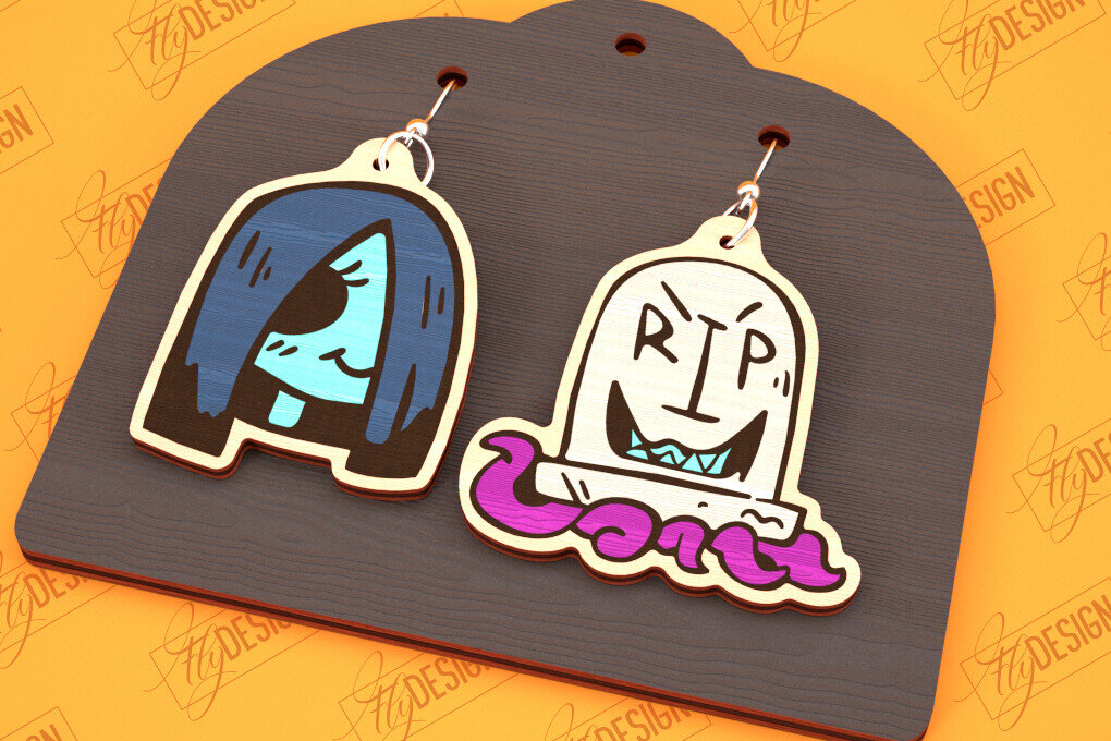 Σετ των 3 Intra απο ξύλο plywood 3mm-4mm πάχος - Σκουλαρίκια απόκριες | Κοσμήματα | Μπιζού Δίασταση 3x3 cm INTRAFABR-100472859