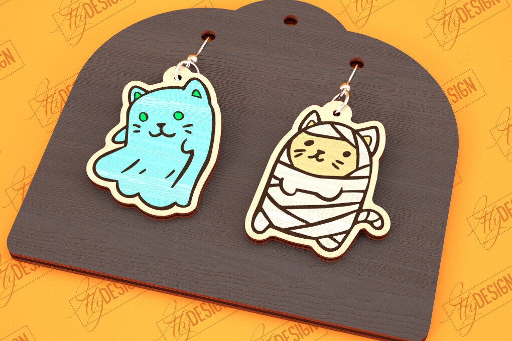 Σετ των 3 Intra απο ξύλο plywood 3mm-4mm πάχος - Σκουλαρίκια απόκριες | Κοσμήματα | Μπιζού Δίασταση 3x3 cm INTRAFABR-100472814