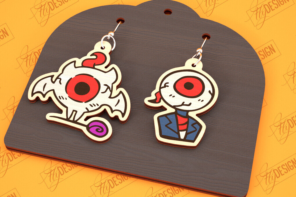 Σετ των 3 Intra απο ξύλο plywood 3mm-4mm πάχος - Σκουλαρίκια απόκριες | Κοσμήματα | Μπιζού Δίασταση 3x3 cm INTRAFABR-100472825