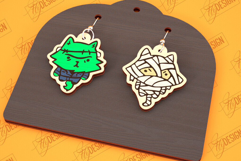 Σετ των 3 Intra απο ξύλο plywood 3mm-4mm πάχος - Σκουλαρίκια απόκριες | Κοσμήματα | Μπιζού Δίασταση 3x3 cm INTRAFABR-100472799