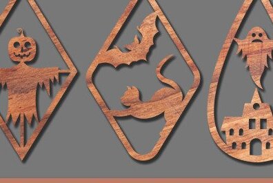 Σετ των 3 Intra απο ξύλο plywood 3mm-4mm πάχος - Αποκριάτικα Σκουλαρίκια Κοσμήματα με λέιζερ Δίασταση 3x3 cm INTRAFABR-43370855