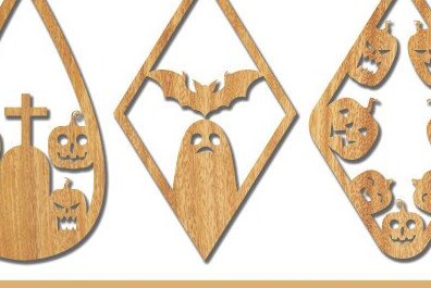 Σετ των 3 Intra απο ξύλο plywood 3mm-4mm πάχος - Αποκριάτικα Σκουλαρίκια Κοσμήματα με λέιζερ Δίασταση 3x3 cm INTRAFABR-43370881