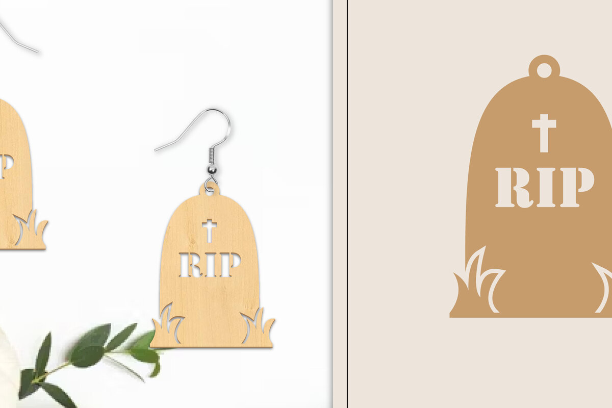 Σετ των 3 Intra απο ξύλο plywood 3mm-4mm πάχος - Αποκριάτικα σκουλαρίκια με λέιζερ Δίασταση 3x3 cm INTRAFABR-102816938