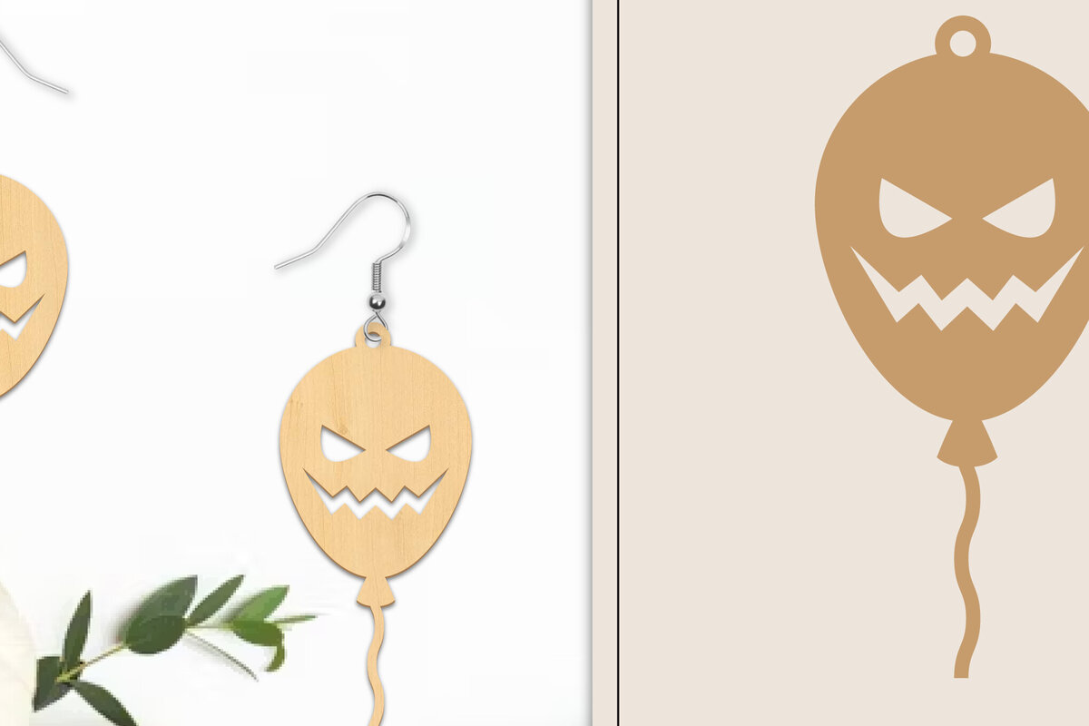 Σετ των 3 Intra απο ξύλο plywood 3mm-4mm πάχος - Αποκριάτικα σκουλαρίκια με λέιζερ Δίασταση 3x3 cm INTRAFABR-102817007