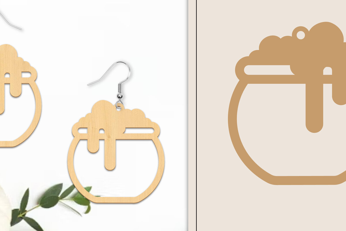 Σετ των 3 Intra απο ξύλο plywood 3mm-4mm πάχος - Αποκριάτικα σκουλαρίκια με λέιζερ Δίασταση 3x3 cm INTRAFABR-102817040