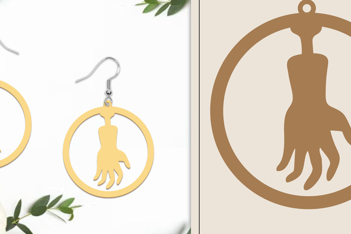 Σετ των 3 Intra απο ξύλο plywood 3mm-4mm πάχος - Αποκριάτικα σκουλαρίκια με λέιζερ Δίασταση 3x3 cm INTRAFABR-102817278