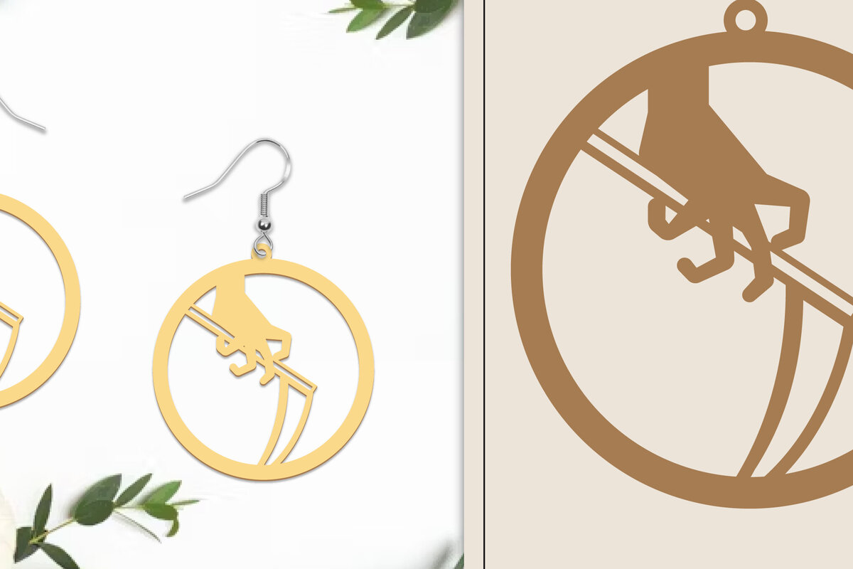 Σετ των 3 Intra απο ξύλο plywood 3mm-4mm πάχος - Αποκριάτικα σκουλαρίκια με λέιζερ Δίασταση 3x3 cm INTRAFABR-102817394