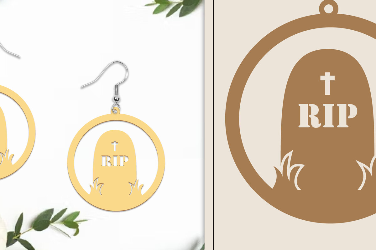 Σετ των 3 Intra απο ξύλο plywood 3mm-4mm πάχος - Αποκριάτικα σκουλαρίκια με λέιζερ Δίασταση 3x3 cm INTRAFABR-102817656