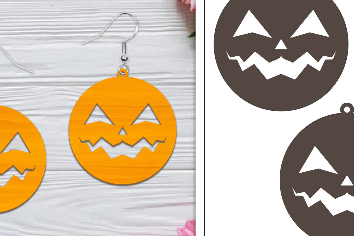 Σετ των 3 Intra απο ξύλο plywood 3mm-4mm πάχος - Αποκριάτικα σκουλαρίκια με λέιζερ Δίασταση 3x3 cm INTRAFABR-103766235