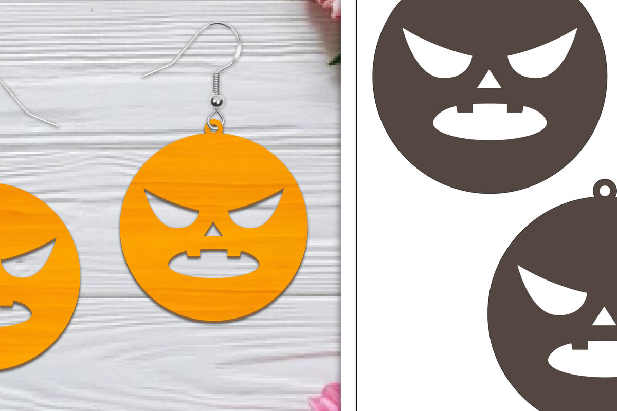 Σετ των 3 Intra απο ξύλο plywood 3mm-4mm πάχος - Αποκριάτικα σκουλαρίκια με λέιζερ Δίασταση 3x3 cm INTRAFABR-103766312