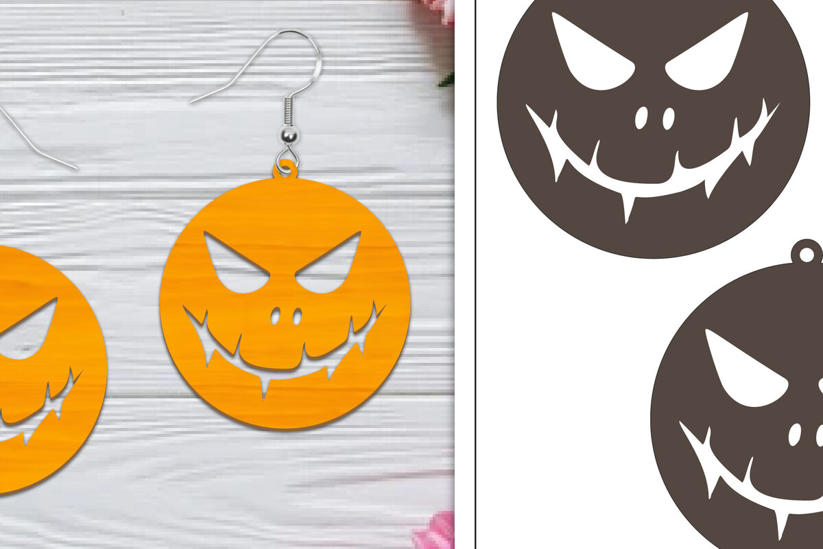 Σετ των 3 Intra απο ξύλο plywood 3mm-4mm πάχος - Αποκριάτικα σκουλαρίκια με λέιζερ Δίασταση 3x3 cm INTRAFABR-103766341