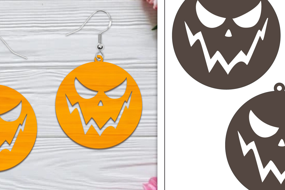 Σετ των 3 Intra απο ξύλο plywood 3mm-4mm πάχος - Αποκριάτικα σκουλαρίκια με λέιζερ Δίασταση 3x3 cm INTRAFABR-103766423