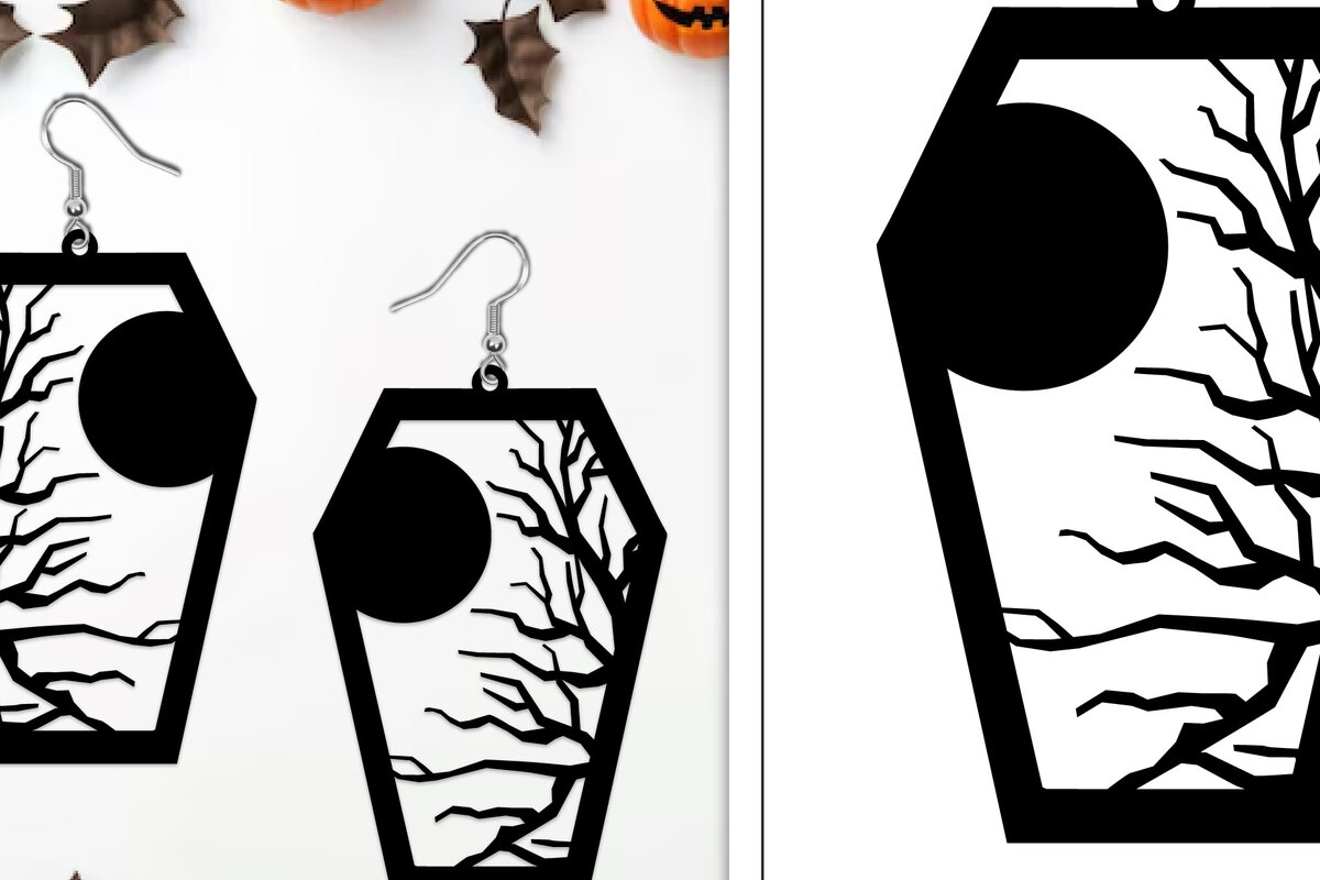 Σετ των 3 Intra απο ξύλο plywood 3mm-4mm πάχος - Αποκριάτικα σκουλαρίκια με λέιζερ Δίασταση 3x3 cm INTRAFABR-103887320