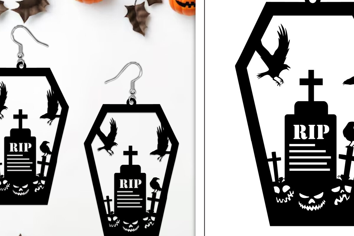 Σετ των 3 Intra απο ξύλο plywood 3mm-4mm πάχος - Αποκριάτικα σκουλαρίκια με λέιζερ Δίασταση 3x3 cm INTRAFABR-103887382