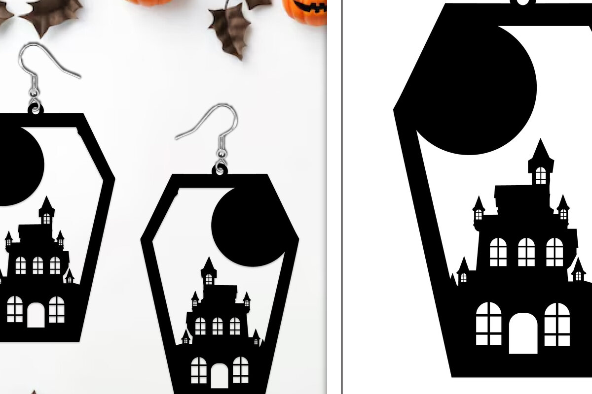 Σετ των 3 Intra απο ξύλο plywood 3mm-4mm πάχος - Αποκριάτικα σκουλαρίκια με λέιζερ Δίασταση 3x3 cm INTRAFABR-103887426