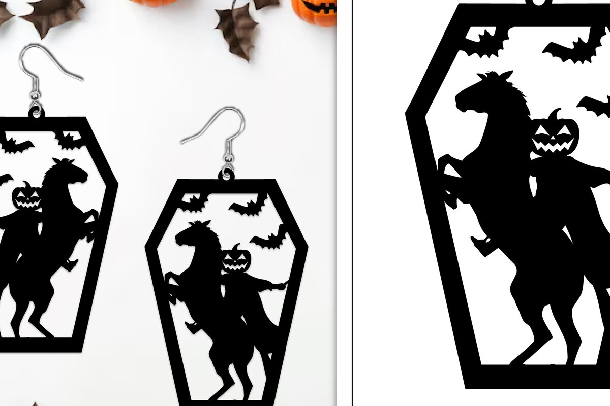 Σετ των 3 Intra απο ξύλο plywood 3mm-4mm πάχος - Αποκριάτικα σκουλαρίκια με λέιζερ Δίασταση 3x3 cm INTRAFABR-103888042