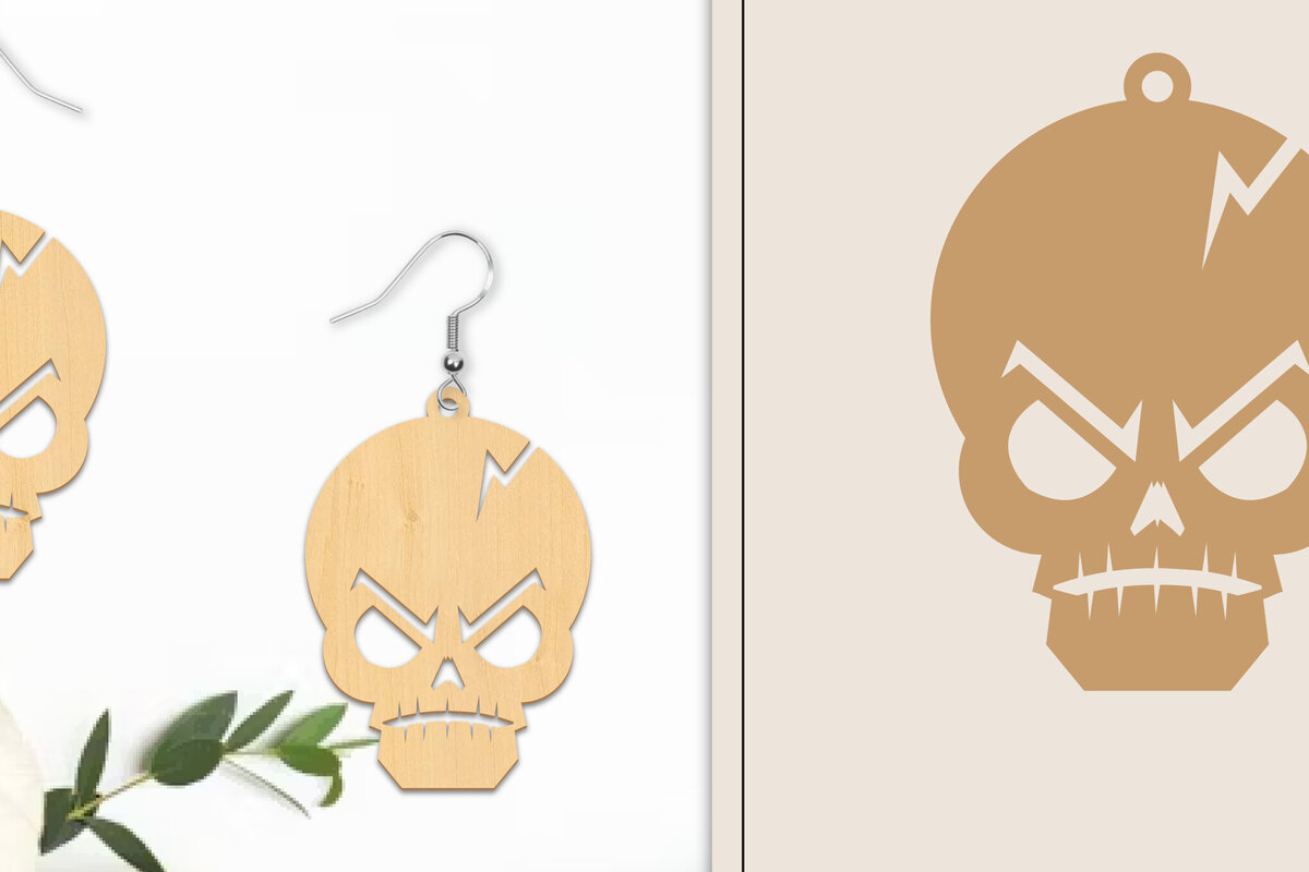 Σετ των 3 Intra απο ξύλο plywood 3mm-4mm πάχος - Αποκριάτικα σκουλαρίκια με λέιζερ Δίασταση 3x3 cm INTRAFABR-102816766